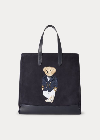 Men's Ralph Lauren Suede Polo Bear Tote Bags | 872190MLR